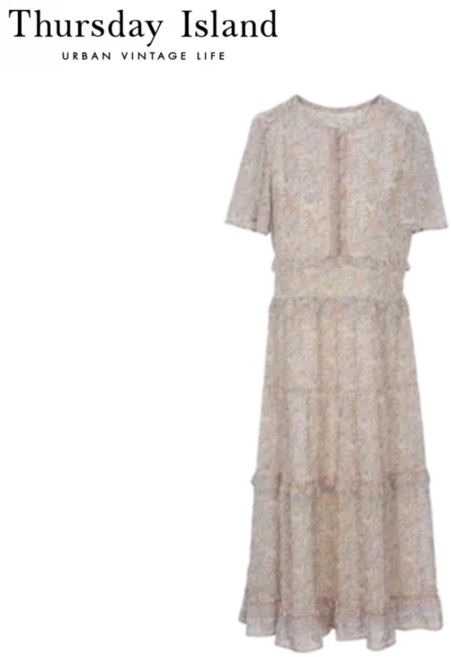 [백화점발송] 써스데이아일랜드 롱원피스 플라워 하객룩 휴양지룩 데일리 데이트룩 여성 가을