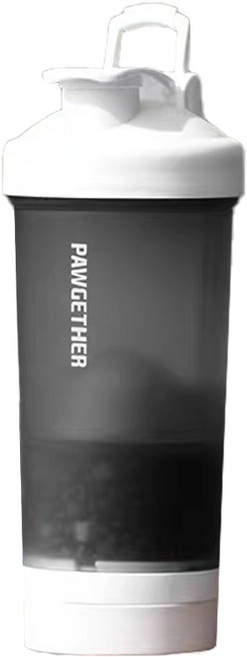 MH 강아지 휴대용 4in1 산책물병 간식통 배변봉투 포함, 1개, 검은색