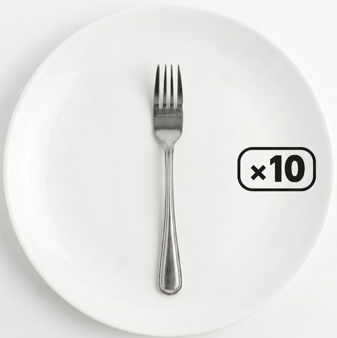 구스토 업소용 스텐 어린이 포크 10p 세트, 10개, 실버