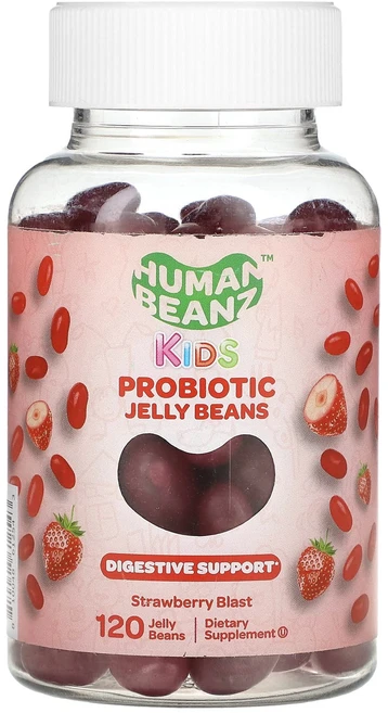 몸관리하세요 겨울입니다 Human Beanz 어린이용 프로바이오틱 젤리빈 스트로베리 블라스트 젤리빈 120개(젤리빈 1개당 05억 CFU) 특별관리진행, HumanBeanz어린이용프로바이오틱젤리빈스트로베리블라 - 쿠팡