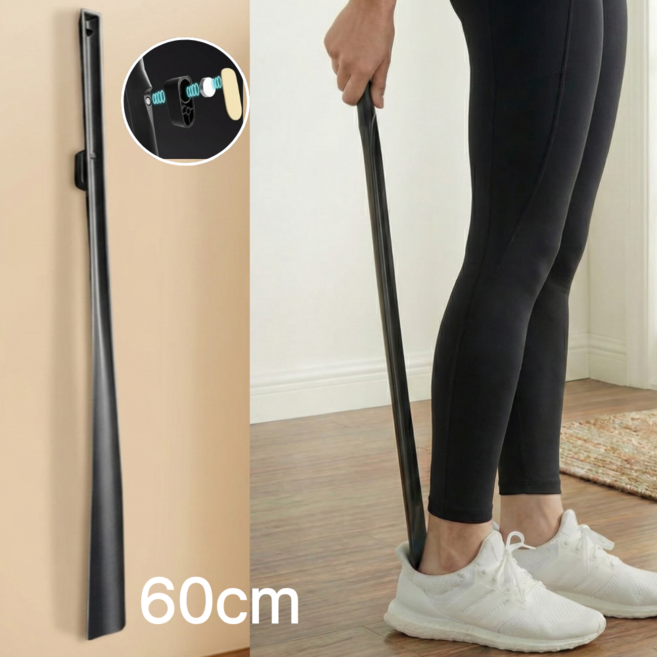 쿤스테이 서서 신는 벽걸이 롱 구두주걱, 1개, 블랙