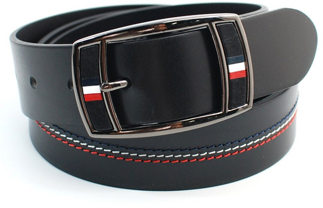 닐슨 남녀 공용 가죽벨트 프랑스 스터치 클래식 (NO.T096), 블랙