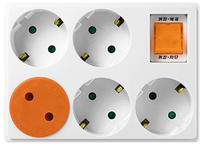선없는멀티탭 짧은멀티탭 멀티탭5구 절전 스위치, 1개, 1cm