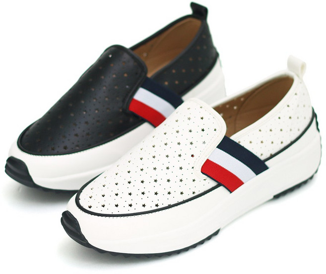 비인슈 스타펀칭 국내생산 여자 펀칭 통굽 운동화 슬립온 L1569