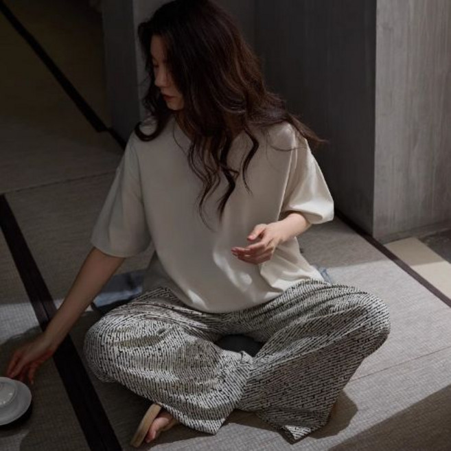 헤이룸 브러시 스트라이프 홈웨어 세트