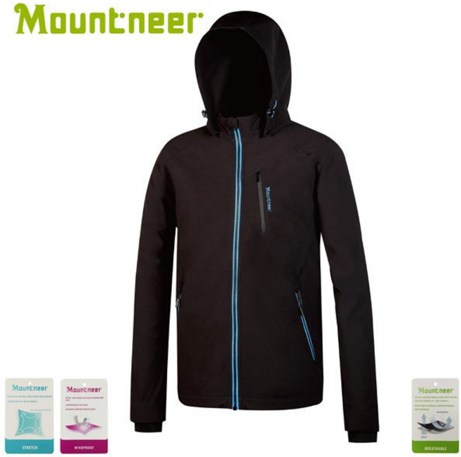 [現貨] Mountneer 山林 男輕量防風SOFT SHELL外套《黑》/32J05//防風外套/保暖外套/夾克