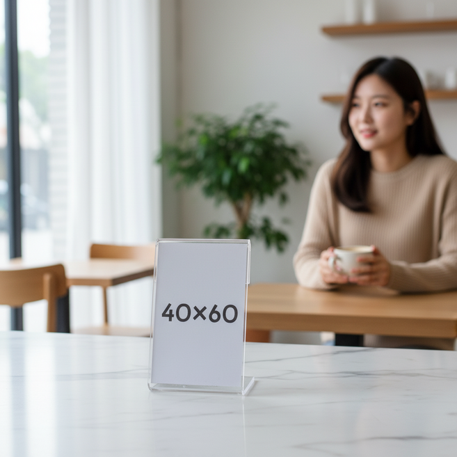 투명 아크릴 속지꽂이 진열대 메뉴판 가격표 스탠드 4x6 인치, 세로꽂이-4x6cm