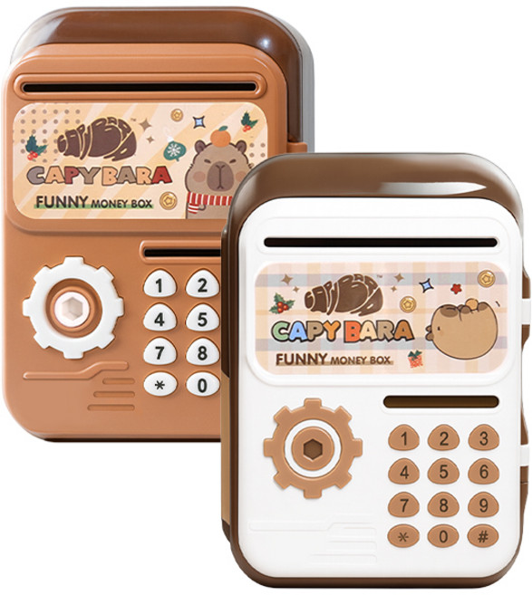 나만 열수있는 카피바라 금고 저금통 캔디 4g 색상랜덤 저축 은행놀이 미니금고 장난감, 2개