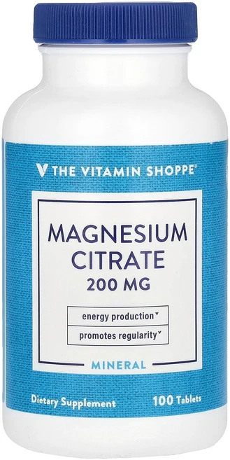 The Vitamin Shoppe 더 비타민 샵 마그네슘 시트레이트 200mg 100 태블릿 영양제, The Vitamin Shoppe 더 비타민 샵 마그네, 1개, 100정 - 쿠팡