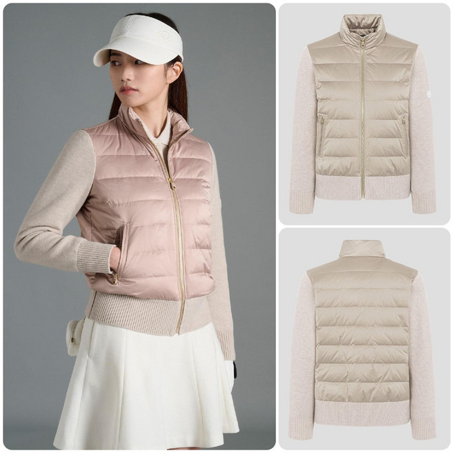 [국내백화점] 빈폴골프 안양CC 콜라보 여성 니트하이브리드 다운 베이지 정품