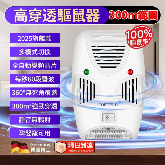 【活動下殺 買一送一】驅鼠 超音波驅鼠 驅鼠器 補鼠器 補鼠 捕鼠神器 捕鼠器 抓老鼠神器 防老鼠 滅鼠 驅趕老鼠 強效, 1個, 【加强款】大面積適用300米加强款驅鼠器, N/A