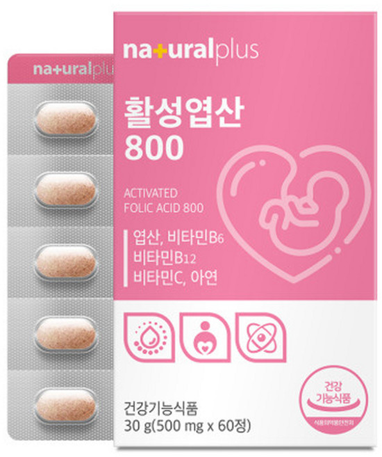 플러스 활성엽산 800, 플러스 활성엽산800 60정, 60정, 1개