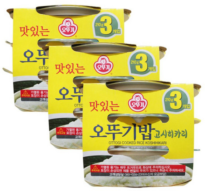오뚜기 맛있는 오뚜기밥 고시히카리 (210gx3개입) 3개, 9개, 210g