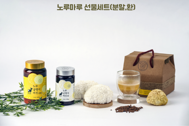 [노루마루] 간편한 선물용 노루궁뎅이버섯 선물세트 (분말 환), 1개