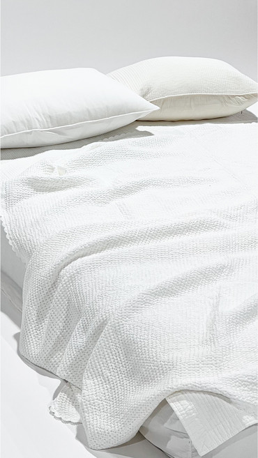 시원한 얇은 순면 모달 와플 여름 사계절 홑 이불 침구, 화이트 모달이불