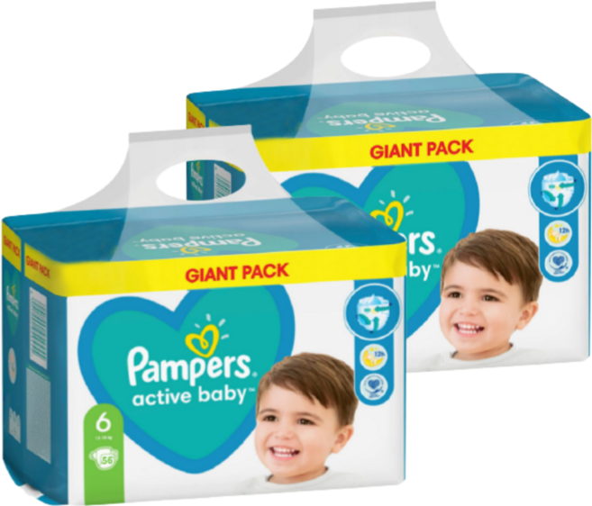 유럽산 팸퍼스 베이비드라이 밴드 1~7단계 기저귀 Pampers 바우처, 112매, 6단계