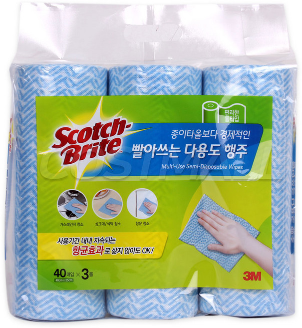 3M 스카치 빨아쓰는 다용도 행주 40매 x 3롤 / 타올