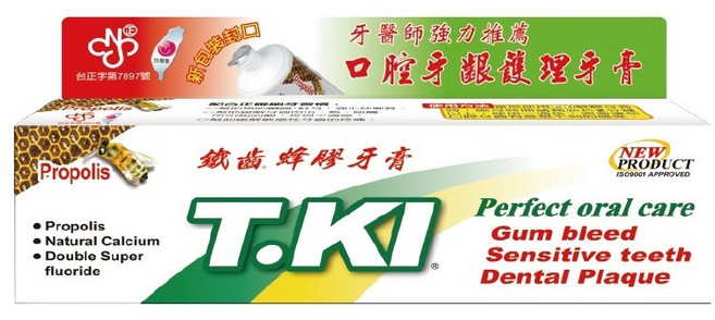 T.KI 鐵齒蜂膠牙膏, 1個, T.KI鐵齒蜂膠牙膏144g
