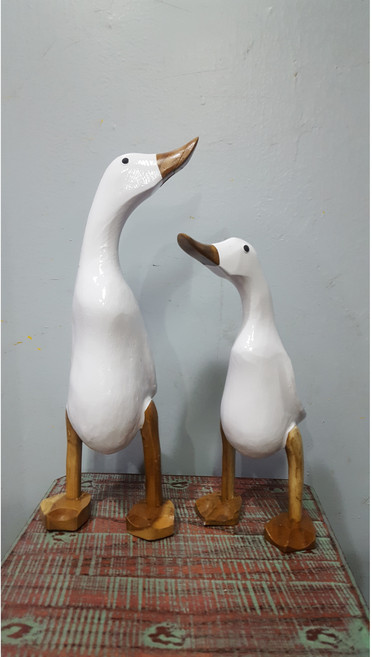 깔끔한 화이트 목각오리인형 커플