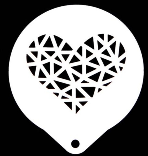 라떼아트 스테인레스 하트 스텐실 도안, 1개