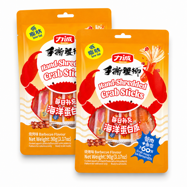 바베큐맛 게맛살 즉석식품, 90g, 2개