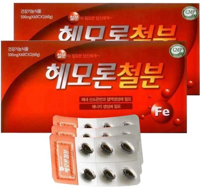 종근당건강 헤모론철분, 60정, 4개 - 쿠팡