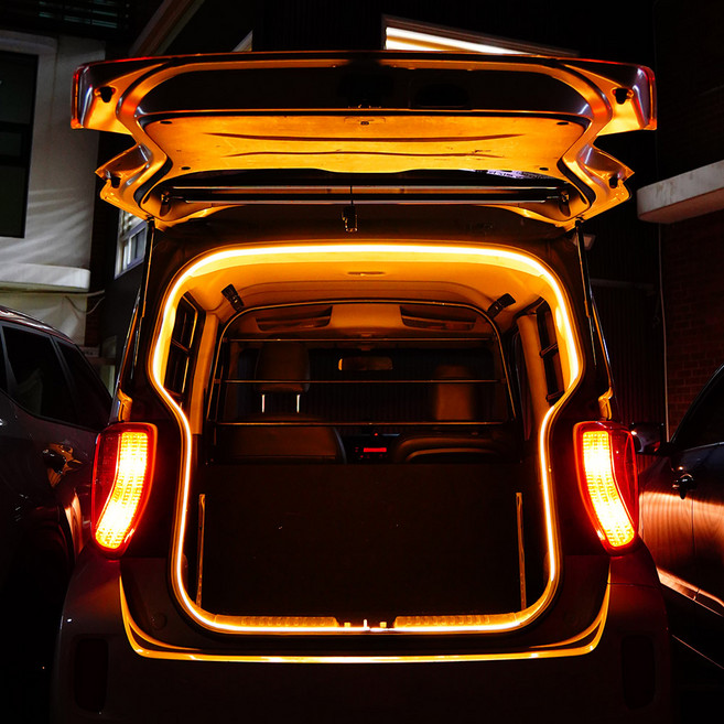 엘스토리몰 트렁크 LED 식빵등 11색상 차량용 DIY 무드등 풀패키지, 1개, 골든옐로우