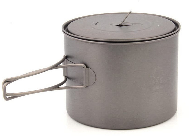 TOAKS Titanium POT 1300ml Outdoor Camping Cookware with Lid and Handles Folded POT-1300, 1개