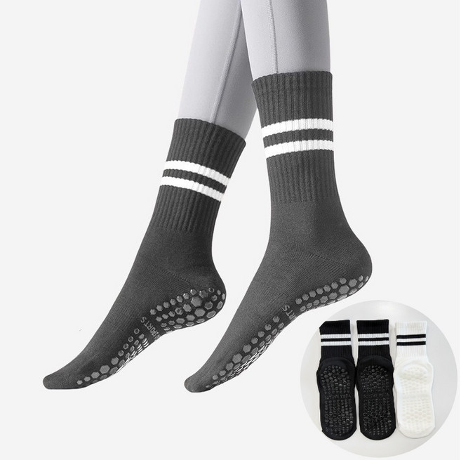 온느 여성용 스포츠 논슬립 스트라이프 요가양말 3켤레 세트