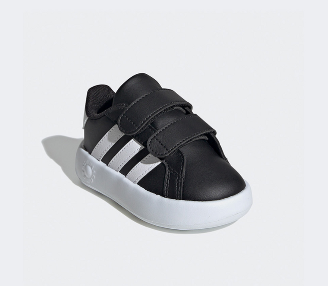 아디다스 아동 키즈용 다크블랙 벨크로 스트랩 데일리 운동화