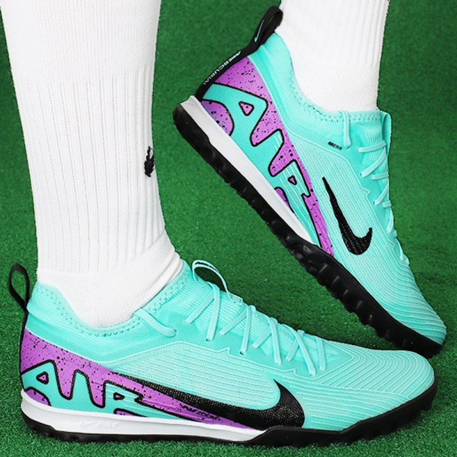 나이키 축구화 풋살화 Zoom Mecurial 베이퍼 15 Pro 인조잔디용 민트-퍼플-블랙 로고