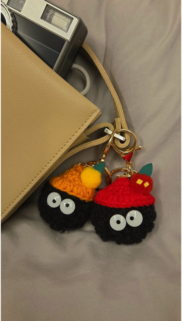 셀렉트허브 제주 먼지 키링/ 1+1 열쇠고리 인형키링 우정키링 커플키링, 1개, 동백 + 감귤