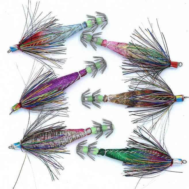 호라이즌 참에기 틴셀 갑오징어에기 플로팅 슬로우싱킹 2P, 1세트, 13g, 참에기틴셀6종(12P)