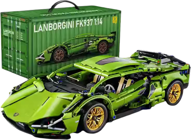 블록형 람보르기니 스포츠카 슈퍼카 블록, 그린불, 1개