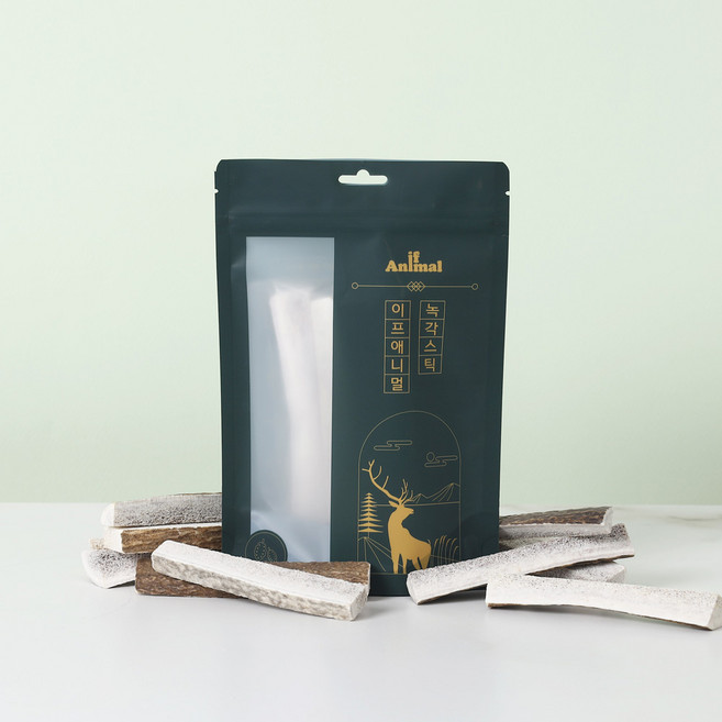 이프애니멀 녹각스틱 강아지껌 오래먹는간식 치석제거 개껌 사슴뿔 (3스틱), 1개, 65g