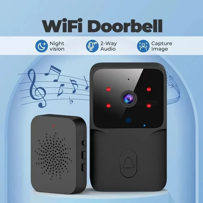WiFi 비디오 초인종 무선 전화 양방향 인터콤 시스템 IR 야간 투시경 스마트 홈 보안 도어 벨 카메라 모니