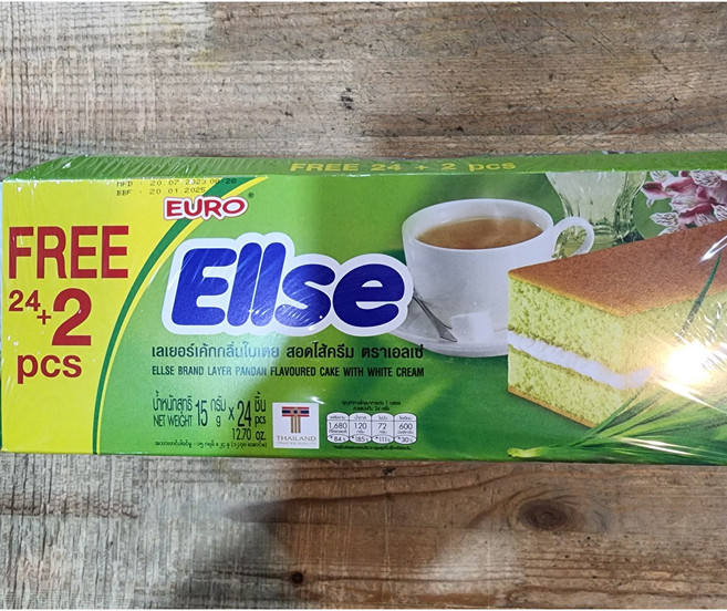 Ellse 코코넛 판단 케이크 Pandan worldfood, 2박스, 360g