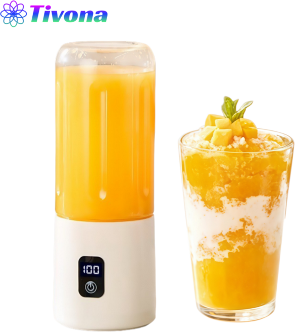 Tivona 다용도 무선 소형 가정용믹서기 초고속 미니믹서기 휴대용 캠핑블렌더, 화이트