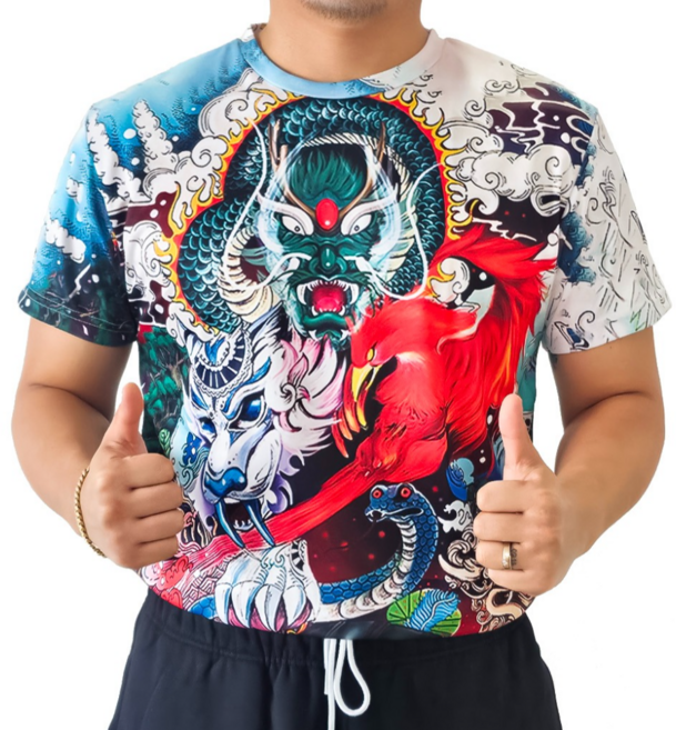 용 티셔츠 문신 조폭 티셔츠 쓸데없는선물 우정티 반팔티