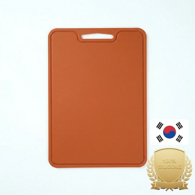 아티즌 쿡 국산 실리콘 도마 컷팅보드 향균 미끄럼 방지 칼자국 논슬립, 1개, 카라멜