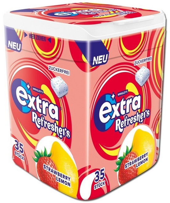 리글리 엑스트라 무설탕 츄잉껌 딸기레몬 35개입, 1개