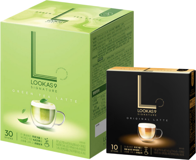 라떼스틱 커피믹스세트 루카스나인 그린티라떼30T + 오리지널라떼10T, 1세트, 그린티라떼30T+오리지널라떼10T