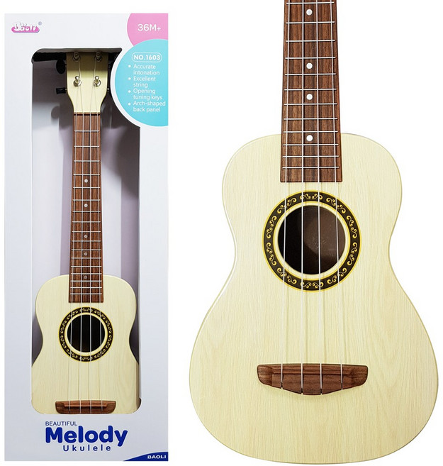 세계유통 멜로디 우쿠렐레 레몬브라운, 22 x 8.5 x 59 cm