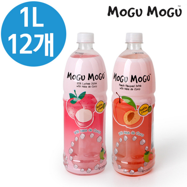 모구모구 코코넛 젤리 과일음료 1L 12개(리치맛 복숭아맛), 복숭아맛(1L)12개, 12개