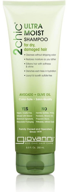 GIOVANNI 지오반니 2시크 울트라 모이스트 샴푸 아보카도+올리브오일함유, 250ml, 1개
