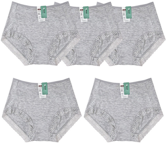 아이보리7 고급텐셀 삼각 데일리 스판 레이스텐셀팬티 5종세트 930412345EA