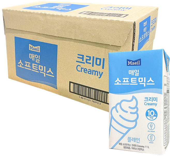 [주문제품] 1180. 매일 소프트아이스 믹스 크리미 M10 (1Lx10개) [하절기 아이스박스 무료배송], 10개, 1L