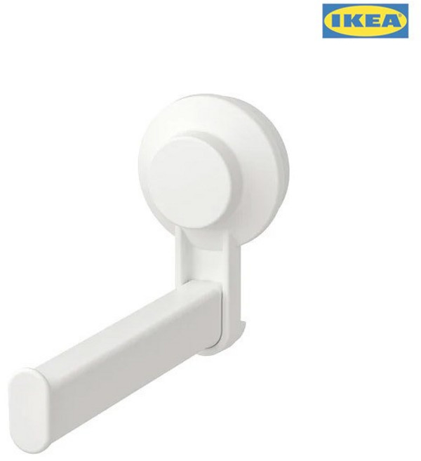 이케아 티스켄 TISKEN 흡착식 휴지걸이 화장지 홀더 욕실소품, 화이트, 1개