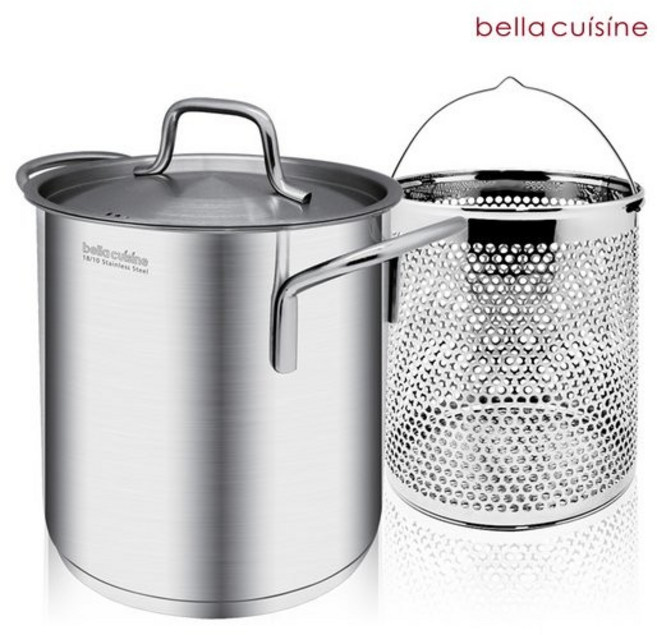 벨라쿠진 스테인리스 스틸 파스타 냄비 세트 채망 포함 18cm