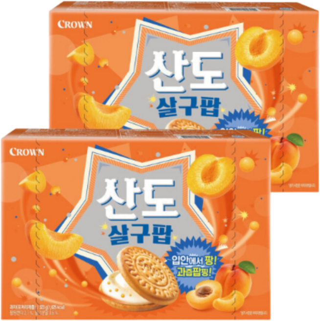 크라운산도 살구팝, 323g, 4개
